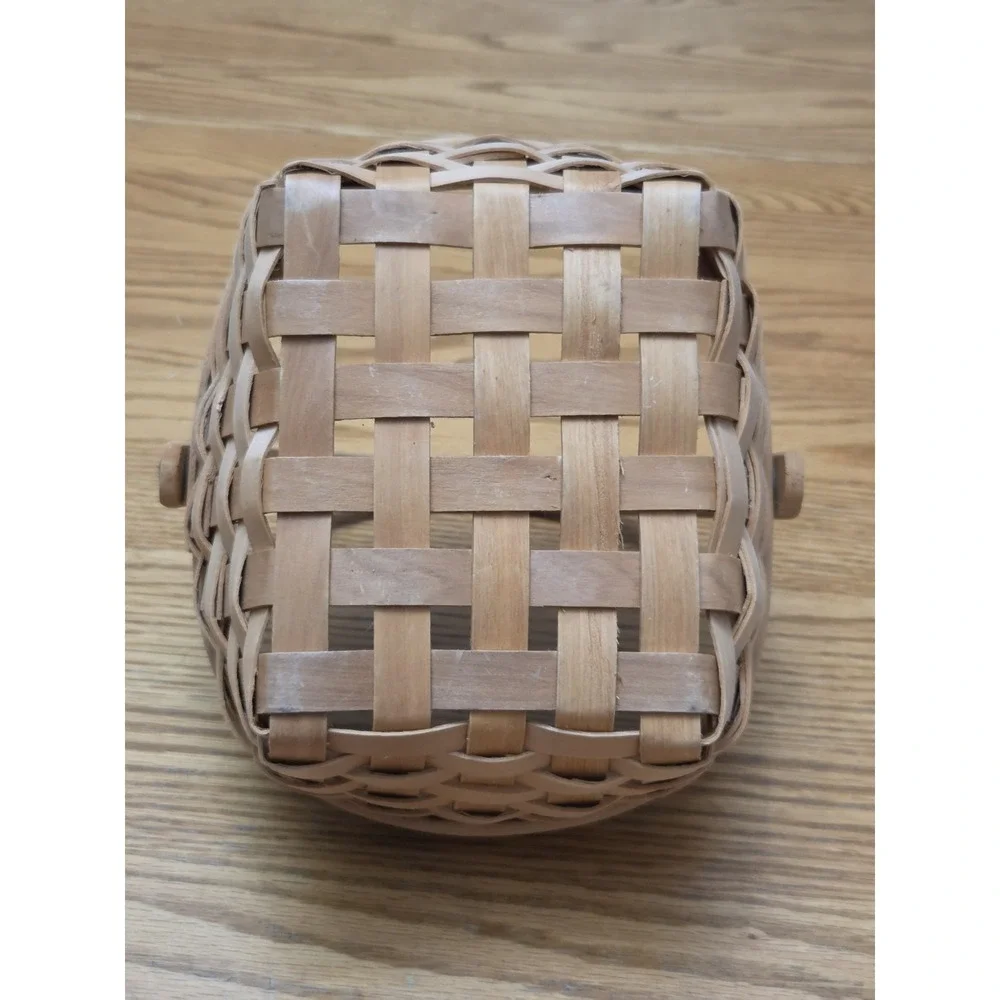 Vintage Wicker Gathering Basket with Handle Small 8